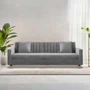 Garcia 3 Seater Sofa Set for Living Room (Blue Black Colour) Premium Fabric Sofa