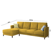 Swaloni LHS 6 Seater L Shape Sofa Set for Living Room (Yellow) Premium Fabric Sofa