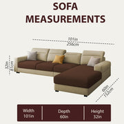 Orion RHS 6 Seater L Shape Sofa Set for Living Room (Cream Brown Colour) Premium Fabric Sofa