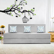 Mapron 1 Seater Sofa Cum Bed with 1 Cushions for Living Room (Black Fabric) Premium Fabric Sofa 2.5x6 Feet