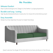 Mobius 3 Seater Sofa Set for Living Room (Green Grey Colour Sofa) Premium Fabric Sofa for Living Room