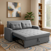 Treshta 2 Seater Pull-Out Premium Fabric Sofa Cum Bed Sofa Set for Living Room (Blue Fabric Color) Premium Fabric Sofa Set for Living Room
