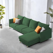 Casaliving Stanly LHS 6 Seater L Shape Sofa Set for Living Room (Black Fabric)