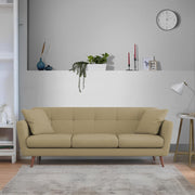 Letty 3 Seater Sofa Set for Living Room (Cream Colour) Premium Fabric Sofa