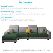 Orion LHS 6 Seater L Shape Sofa Set for Living Room (Green Grey Colour) Premium Fabric Sofa