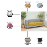 Ember 3 Seater Sofa Set for Living Room (Yellow Grey Colour) Premium Fabric Sofa