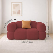 Vetras Modern Velvet Bubble Cloud Sofa, Tufted Design Upholstered 1 Seater Sofa Set for Living Room, (Black Colour) Premium Velvet Fabric Sofa