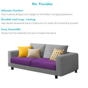 Minta 2 Seater Sofa Set for Living Room (Purple Grey - Colour Fabric) Premium Fabric Sofa Set for Living Room