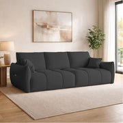 Colt Modern Velvet Sofa, Tufted Design Upholstered 3 Seater Sofa Set for Living Room, (Black Colour) Premium Velvet Fabric Sofa