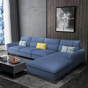 Francis 6 Seater Sofa Set for Living Room (Sky Blue Fabric) Right Side Sofa
