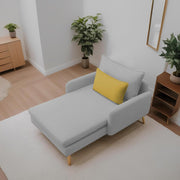 Vive 1 Seater Lounge Sofa for Living Room (Grey Colour) Premium Fabric Sofa