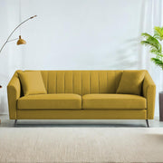 Casaliving Diego 3 Seater Sofa for Living Room (Black Grey Fabric) Premium Fabric Sofa