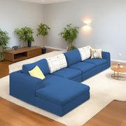 Badger LHS 6 Seater L Shape Sofa Set for Living Room (Black Fabric) Premium Fabric Sofa