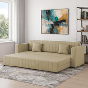 Cameron 3 Seater Sofa Cum Bed for Living Room (Cream Fabric) Premium Fabric Sofa