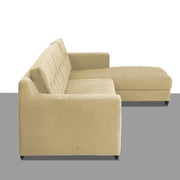 Fracher RHS 4 Seater L Shape Sofa Set for Living Room (Cream Fabric) Premium Fabric Sofa