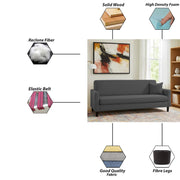 Premium Valkyrie 3 Seater Sofa Set 3 Seater Modern Sofa Set for Living Room (Black Color Fabric)