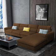Francis 6 Seater Sofa Set for Living Room (Brown Fabric) Right Side Sofa
