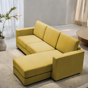 Casaliving Stoiny LHS 4 Seater L Shape Sofa Set for Living Room (Black Fabric) Premium Fabric Sofa