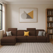 Orion LHS 6 Seater L Shape Sofa Set for Living Room (Brown Colour) Premium Fabric Sofa