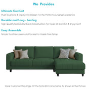 Oslo 4 Seater RHS L Shape Sofa Set for Living Room (Green Fabric) Premium Fabric Sofa Set for Living Room