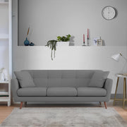 Letty 3 Seater Sofa Set for Living Room (Dark Grey Colour) Premium Fabric Sofa
