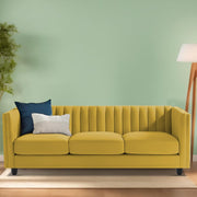 Casaliving Martine 3 Seater Sofa Set for Living Room (Blue Fabric) | Premium Fabric Sofa