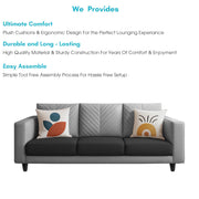 Casaliving Mikasa 3 Seater Sofa Set for Living Room (Black Colour Fabric) Premium Fabric Sofa
