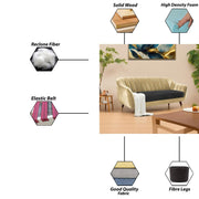Casaliving Anyse 2 Seater Sofa Set for Living Room (Grey Colour Fabric) Premium Fabric Sofa