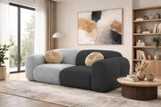 Vetras Modern Velvet Bubble Cloud Sofa, Tufted Design Upholstered 2 Seater Sofa Set for Living Room, (Black Colour) Premium Velvet Fabric Sofa