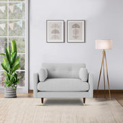 Grover 1 Seater Sofa Set for Living Room (Grey Fabric) Premium Fabric Sofa