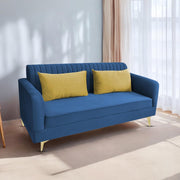 Deren 3 Seater Sofa Set for Living Room (Blue Colour) Premium Fabric Sofa