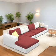 Badger LHS 6 Seater L Shape Sofa Set for Living Room (Black Fabric) Premium Fabric Sofa