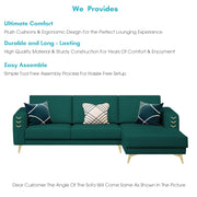 Falco RHS 4 Seater L Shape Sofa Set for Living Room (Pine Fabric) Premium Fabric Sofa