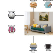 Minta 2 Seater Sofa Set for Living Room (Pine Grey - Colour Fabric) Premium Fabric Sofa Set for Living Room