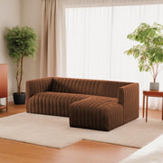 Rowan RHS 4 Seater L Shape Sofa Set for Living Room (Brown Fabric) Premium Fabric Sofa
