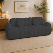 Casaliving Trex 3 Seater Sofa Set for Living Room, 3 Seater (Black) Colour Premium Velvet Fabric Sofa