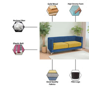 Ember 3 Seater Sofa Set for Living Room (Blue Yellow Colour) Premium Fabric Sofa