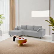 Casaliving Crystal 4 Seater RHS L Shape Sofa Set for Living Room (Black Fabric) Premium Fabric Sofa