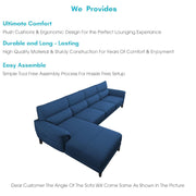Janifer LHS 6 Seater L Shape Sofa Set for Living Room (Blue Colour) Premium Fabric Sofa Set