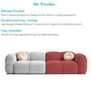 Casaliving Vetras Modern Velvet Bubble Cloud Sofa, Tufted Design Upholstered 3 Seater Sofa Set for Living Room,(Blue Colour) Premium Velvet Fabric Sofa