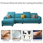 Orion LHS 6 Seater L Shape Sofa Set for Living Room (Turquise Colour) Premium Fabric Sofa