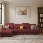 Orion LHS 6 Seater L Shape Sofa Set for Living Room (Maroon Colour) Premium Fabric Sofa