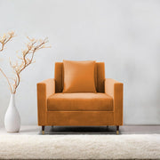 Garcia 1 Seater Sofa Set for Living Room (Orange - Colour) Premium Fabric Sofa Set
