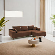 Casaliving Crystal 4 Seater RHS L Shape Sofa Set for Living Room (Black Fabric) Premium Fabric Sofa