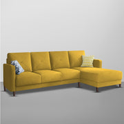 Swaloni RHS 6 Seater L Shape Sofa Set for Living Room (Yellow) Premium Fabric Sofa