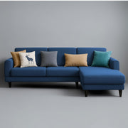 Aria RHS 4 Seater L Shape Sofa Set for Living Room (Blue) Premium Fabric Sofa Set