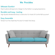 Letty 3 Seater Sofa Set for Living Room (Turquise Grey Colour) Premium Fabric Sofa