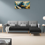 Gamora RHS 4 Seater L Shape Sofa Set for Living Room (Black Grey) Premium Fabric Sofa