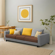 Minta 3 Seater Sofa Set for Living Room (Brown Grey Colour Fabric) Premium Fabric Sofa