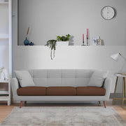 Letty 3 Seater Sofa Set for Living Room (Brown Grey Colour) Premium Fabric Sofa